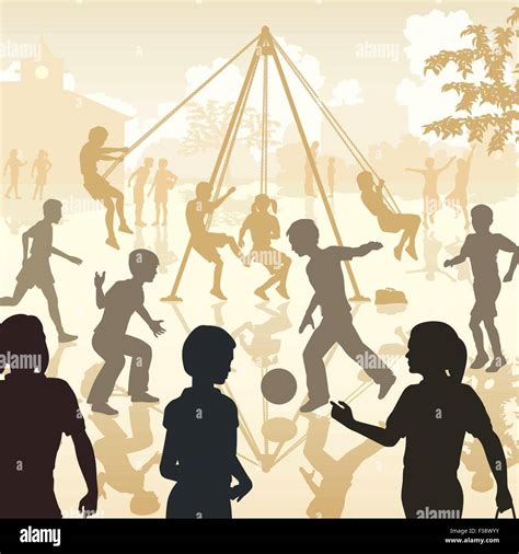 Enfants Jouant Dans Une Aire De Jeux Banque D Images Vectorielles Alamy