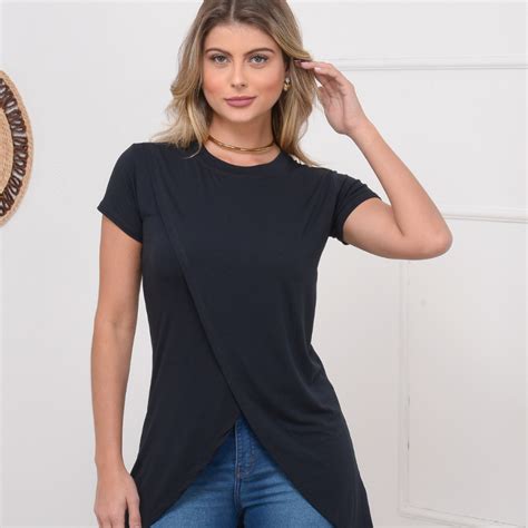 Blusa Mullet Alongada Bata Feminina Estilosa Soltinha Linda Shopee Brasil