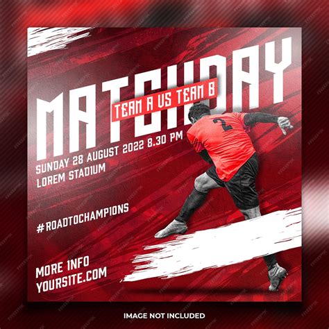 Premium Psd Matchday Soccer Social Media Poster Template