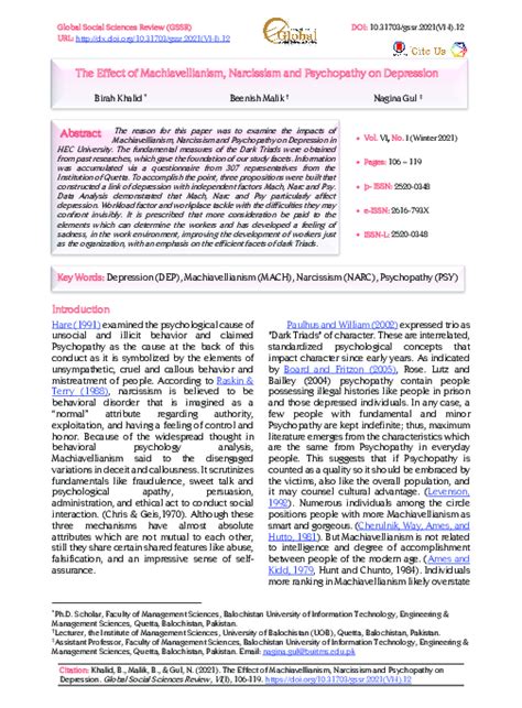 (PDF) The Effect of Machiavellianism, Narcissism and Psychopathy on ...