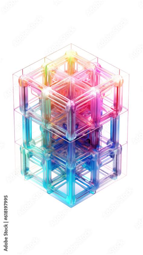 Tesseract Dimensional Unfolding Geometric 3d Rendered Abstract