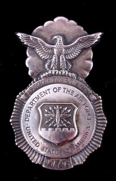 U.S. Dept. of the Air Force Security Police Badge