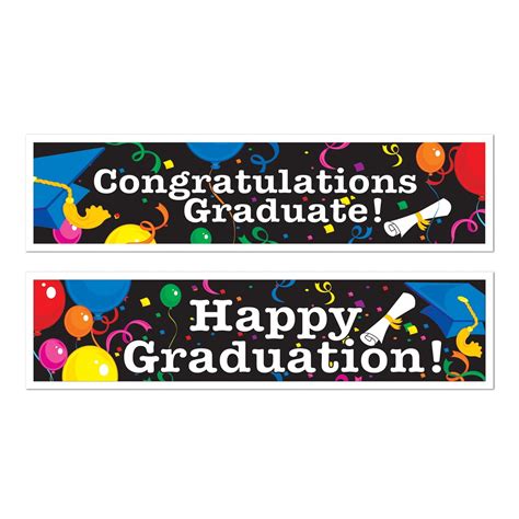 Club Pack of 12 Assorted Design Graduation Banners 5' - Walmart.com ...