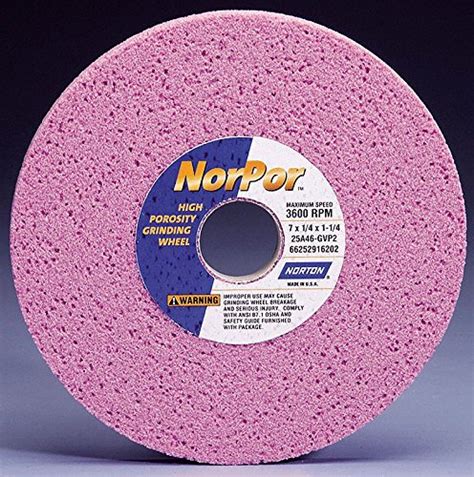 Norton 7 Type 1 Aluminum Oxide Straight Grinding Wheel 1 14 Arbor 12 Thick 60 Grit 3600