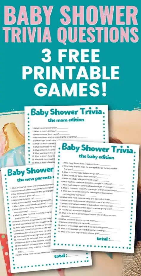 Free Printable Baby Trivia Shower Games