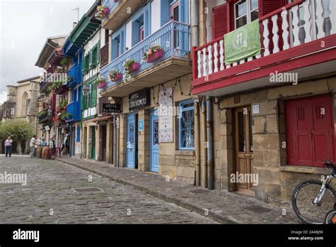 Hondarribia, Spain, October 2019, quaint old buildings in the town Stock Photo - Alamy