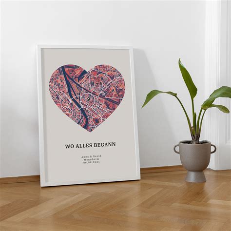 Wo Alles Begann Poster Herz Geschenk Liebe Etsy De