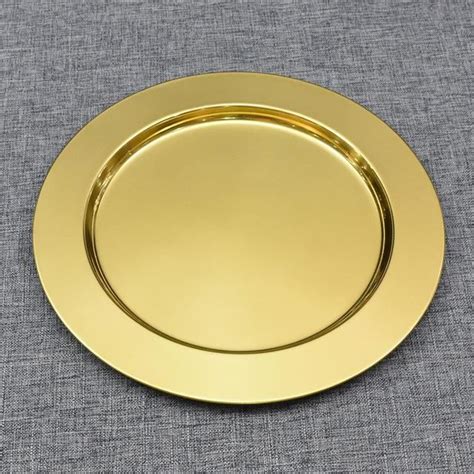 Assiette à pâtes en acier inoxydable 304 YWEI Golden 28cm Jaune