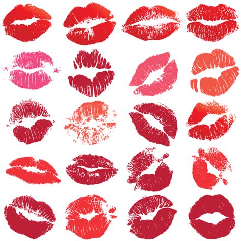 Besos De Labios Pintados Vector Clipart