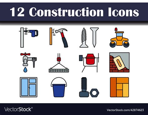 Construction icon set Royalty Free Vector Image