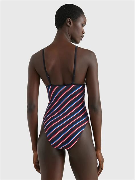 Stripe One Piece Swimsuit Blue Tommy Hilfiger