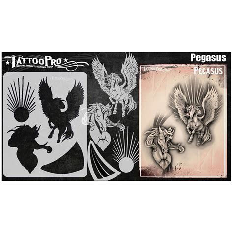 Pegasus Face Paint Stencils: Tattoo Pro Stencils - Facepaint.com