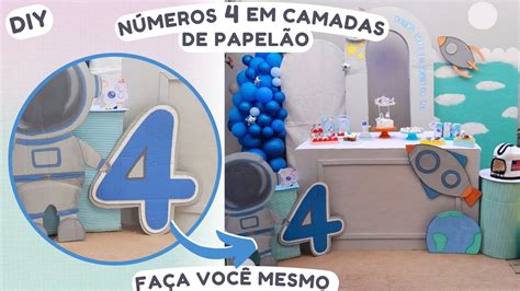 COMO FAZER NÚMERO 4 DE PAPELÃO PASSO A PASSO NUMERO 4 PAPELÃO DECORAÇÃO