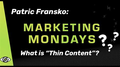 What Is Thin Content Marketing Mondays Marketing Tips Youtube