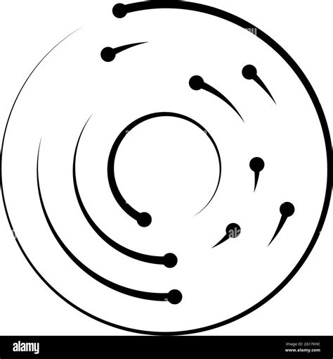 Circular Radial Lines With Nodes Points Stock Vector Illustration