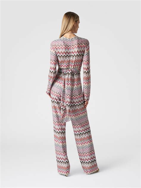 Langer Jumpsuit Aus Viskose Lam Mit Zickzackmuster Mehrfarbig Missoni