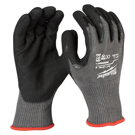 Milwaukee Large Gray Nitrile Dipped Cut 5 Resistant Work Gloves 48 22