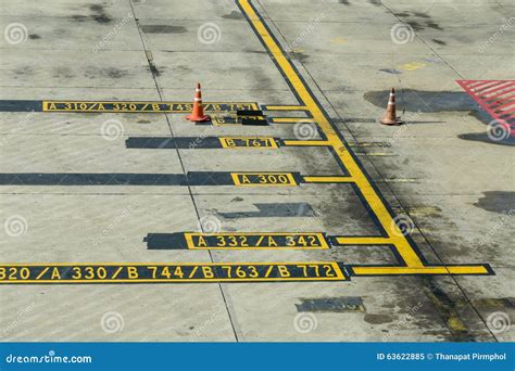 Airplane Apron Markings stock image. Image of transportation - 63622885