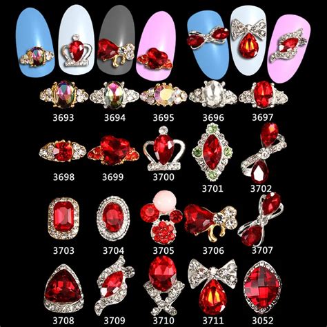 Aliexpress.com : Buy 3693 3711 Nail Charm Jewelry 100pcs 3D Red Hot Nails Charms Decoration ...