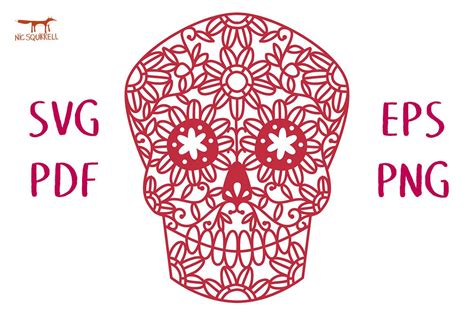 Mexican Floral Sugar Skull Svg Cut File Graphic By Nic Squirrell