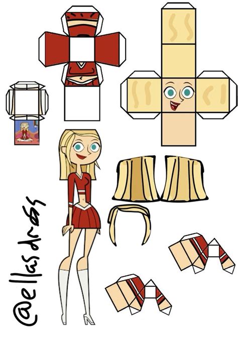 Samey Total Drama Island Papercraft Template In 2024 Paper Doll Craft Total Drama Island