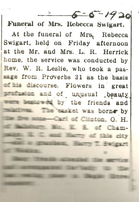 Rebecca Davis Swigart 1833 1920 Homenaje De Find A Grave