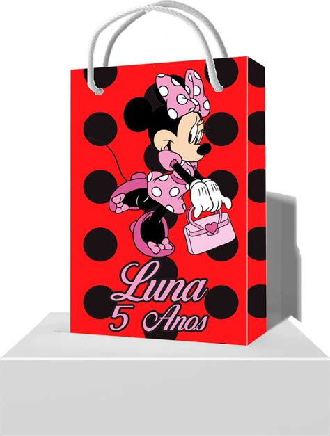 Sacolinhas Personalizadas Minnie Vermelha Sacolinha Festa