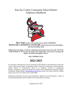 Fillable Online Eastsac K Ia Esc Employee Handbook Pdf Fax