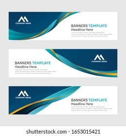 Set Modern Horizontal Banner Design Template Stock Vector (Royalty Free ...