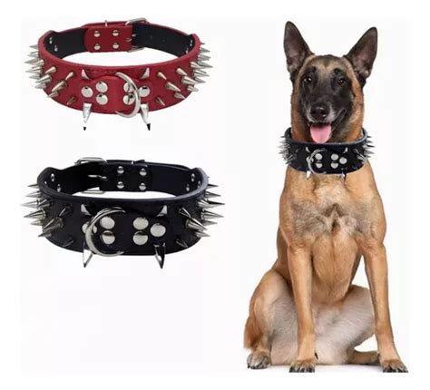 Collar De Perro Mascota Con Picos De Metal Cuero Con Estilo Meses Sin