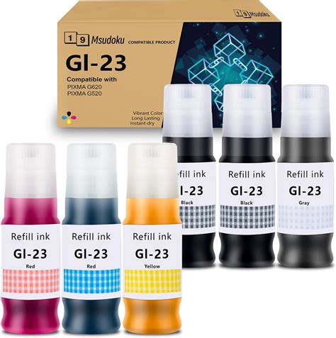 Amazon Msudoku GI23 Ink Refill Bottle 6Pack Compatible