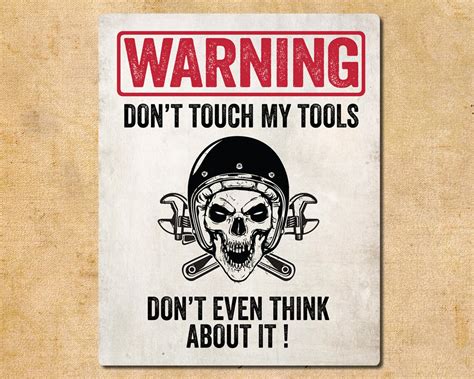 Warning Dont Touch My Tools Sign 20x25cm Rustic Effect Etsy