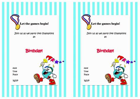 Olympics Birthday Invitations Birthday Printable