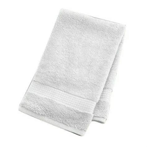 Cotton Plain White Hotel Hand Towel 450 550 Gsm Size 15 X 25 Inch At