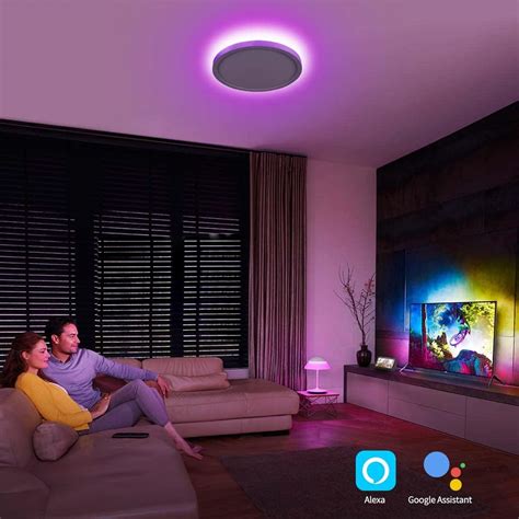 Inteligentna podwójna lampa sufitowa LED 30W 10W RGB CCT WiFi TUYA