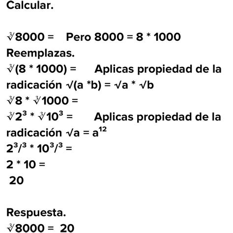Raiz Cubica De 8000 - Ayuda como le puedo sacar la raíz cúbica de 8000 con factores primos ...
