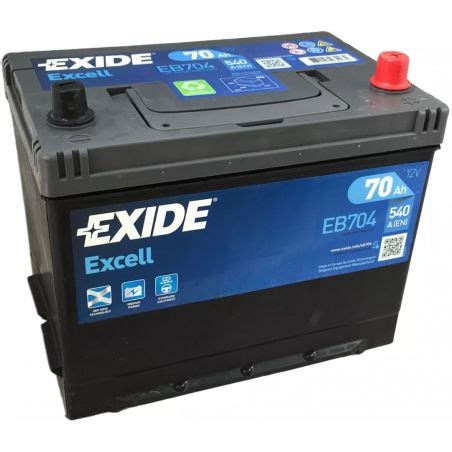 Battery Exide Excell EB704 Exide From 70Ah To 80Ah