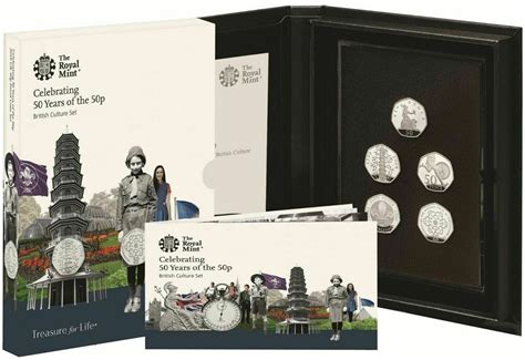 Uk 2019 Celebrating 50 Years Of The 50p British Culture Proof Set