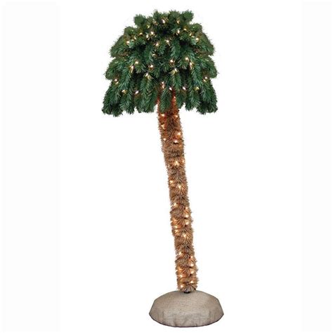 General Foam Ft Pre Lit Palm Artificial Christmas Tree With Clear