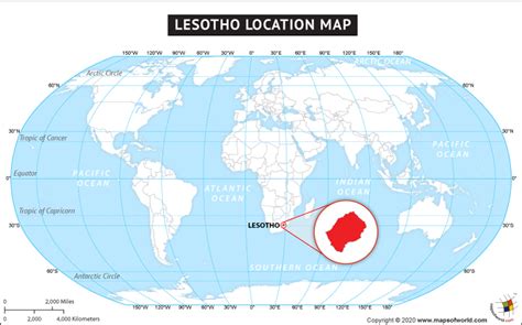 Lesotho On World Map Where Is Lesotho Located