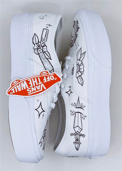 Traditional Tattoo Flash Custom Vans Shoes Etsy