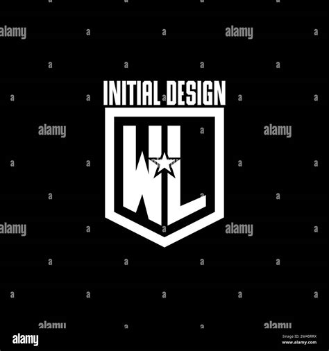 Wl Initial Gaming Logo With Shield And Star Style Design Inspiration