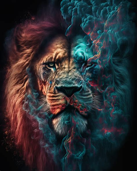 Wall Art Print | Colorful Lion | Europosters