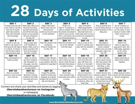 Activity Calendar for Kids (+Free Printable)