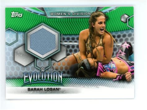 Topps Wwe Womens Division Mat Relic Green Sarah Logan Sn