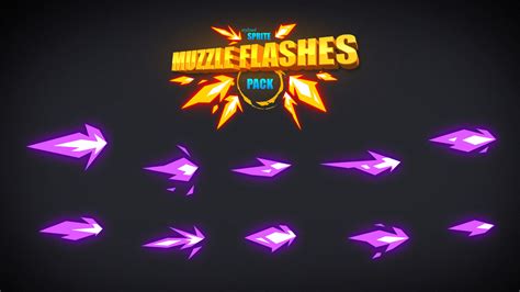 Artstation Sprite Muzzle Flashes Game Assets