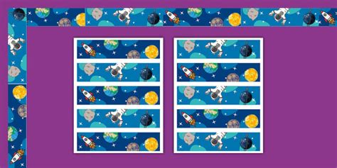 Space Bulletin Board Borders Teacher Made Twinkl