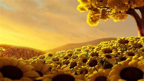 Rising Sun And Sunflowers Wallpapers Wallpaper Cave