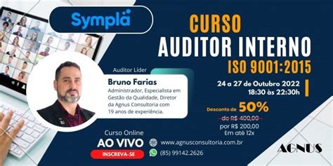 Curso De Formação De Auditor Interno Iso 90012015 Online Sympla