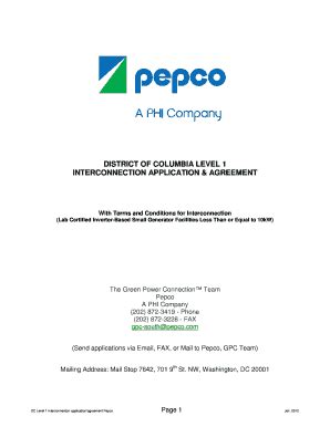 Fillable Online Pepco Interconnection Agreement Form Fax Email Print